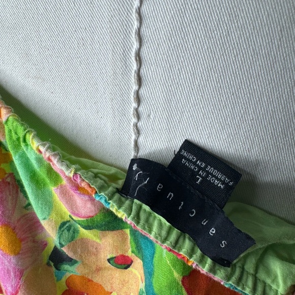 Sanctuary Linen Blend Weekend Babydoll Dress Women's L Escape Tiered Square Neck - Picture 5 of 5